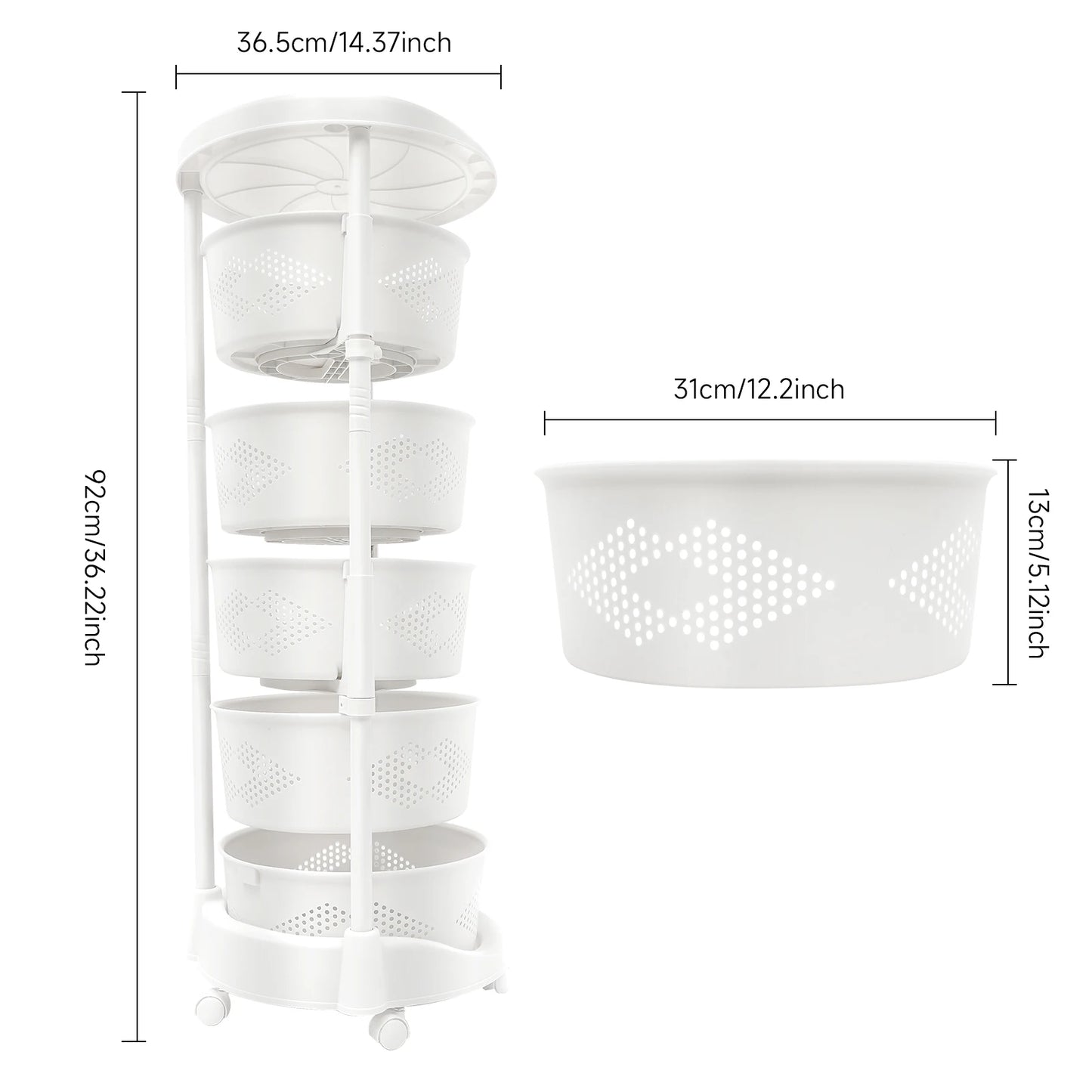 5 Layer Kitchen Rotating Organizer Rack