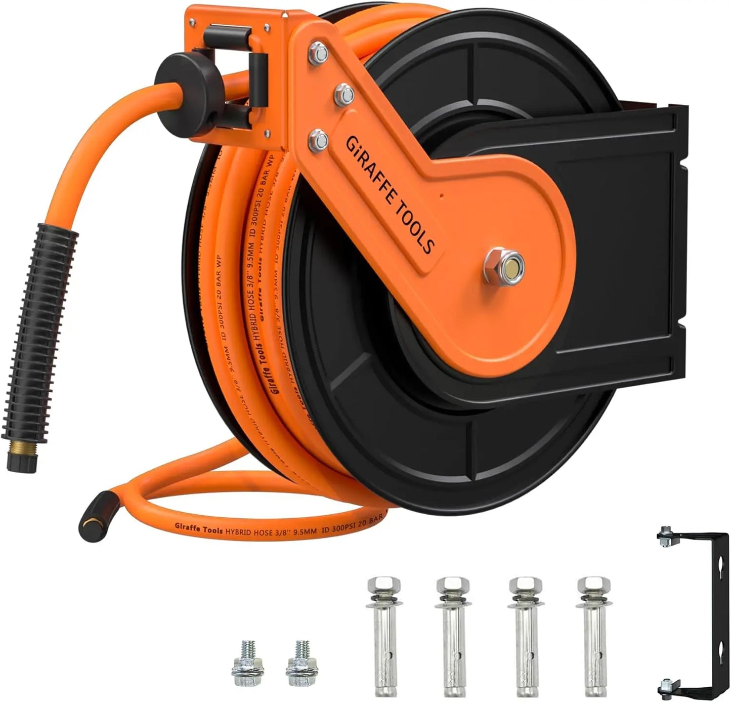 Retractable Air Hose Reel Wall Mount 3/8" x 50 ft