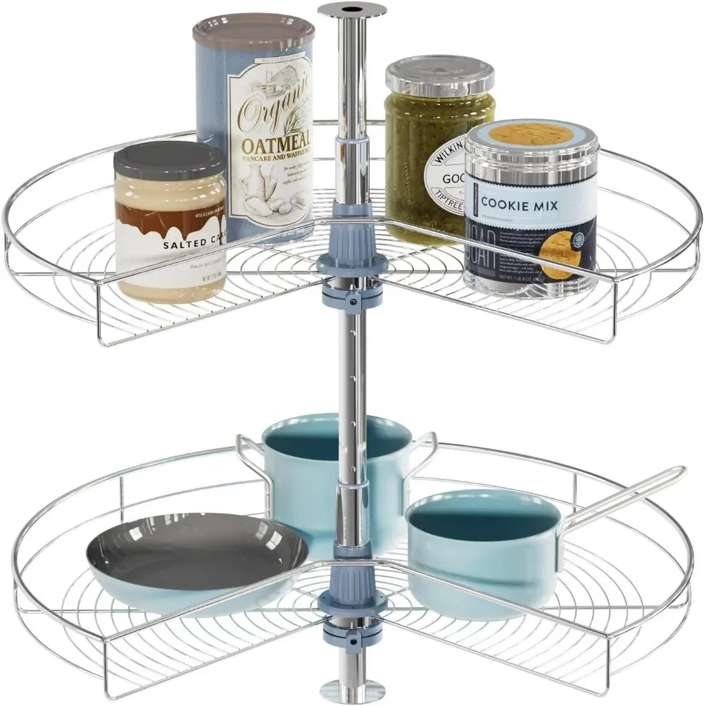 24" Kidney Lazy Susan, 2 Shelves