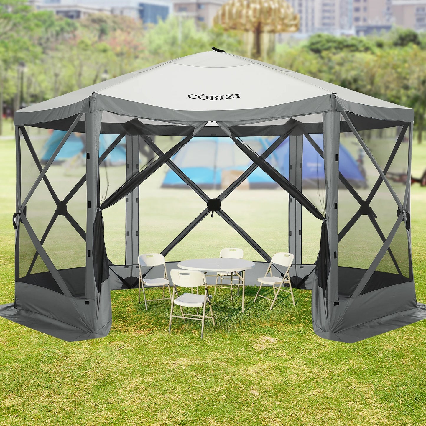 12x12ft Pop up Gazebo Screen House Tent with Mosquito Netting