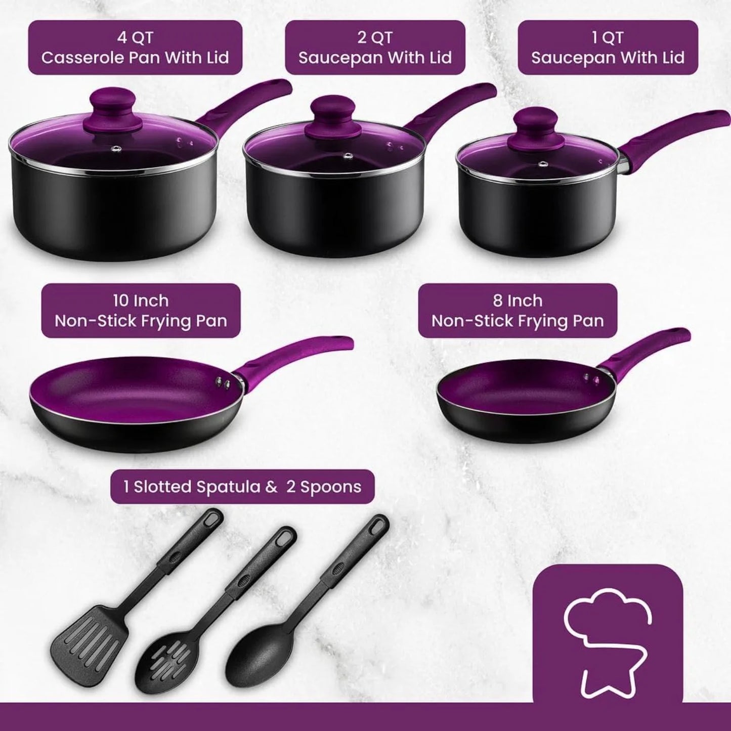 11 Pieces Pots and Pans Set