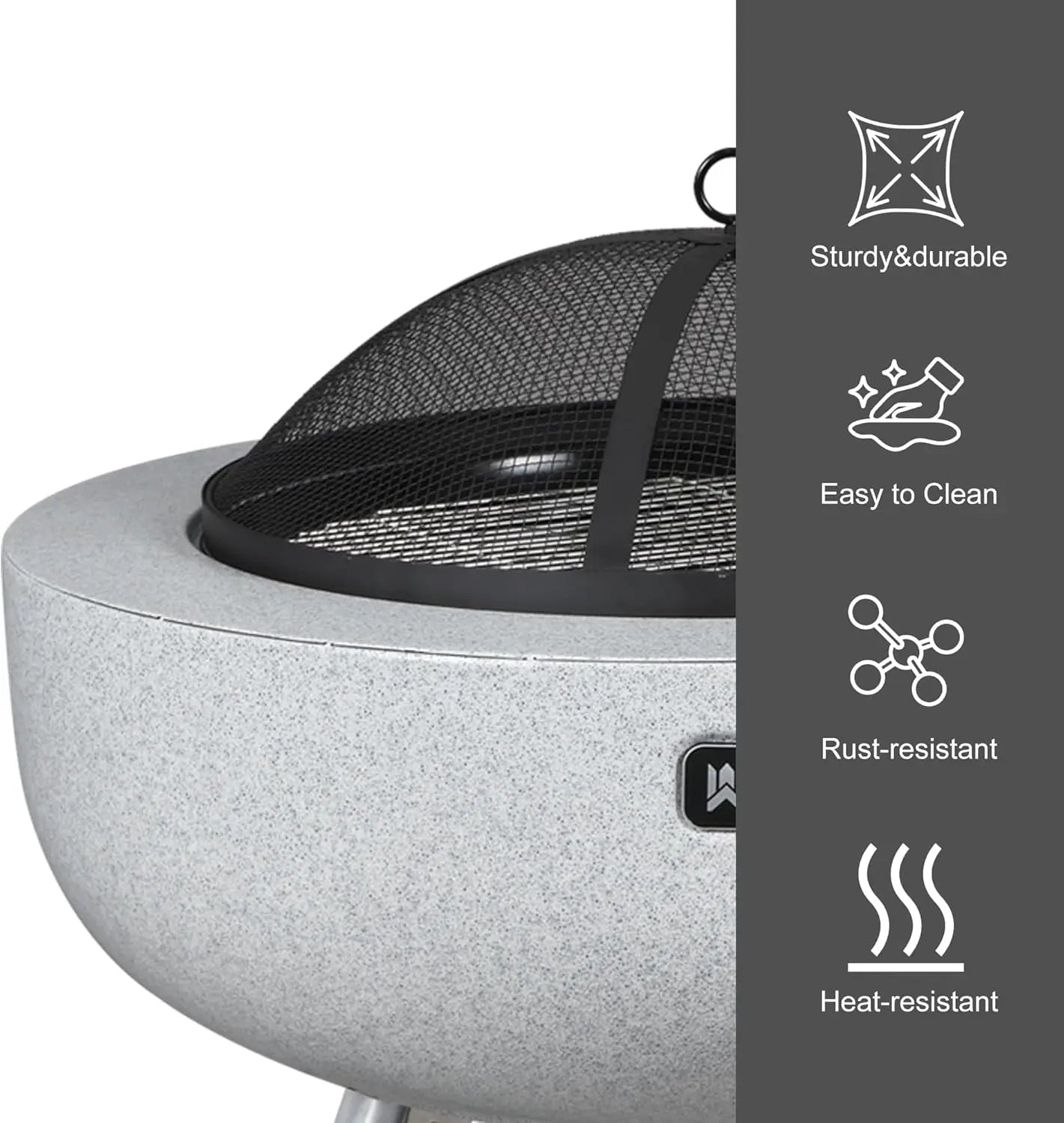 Round Fire Pit Combo with Foldable Legs