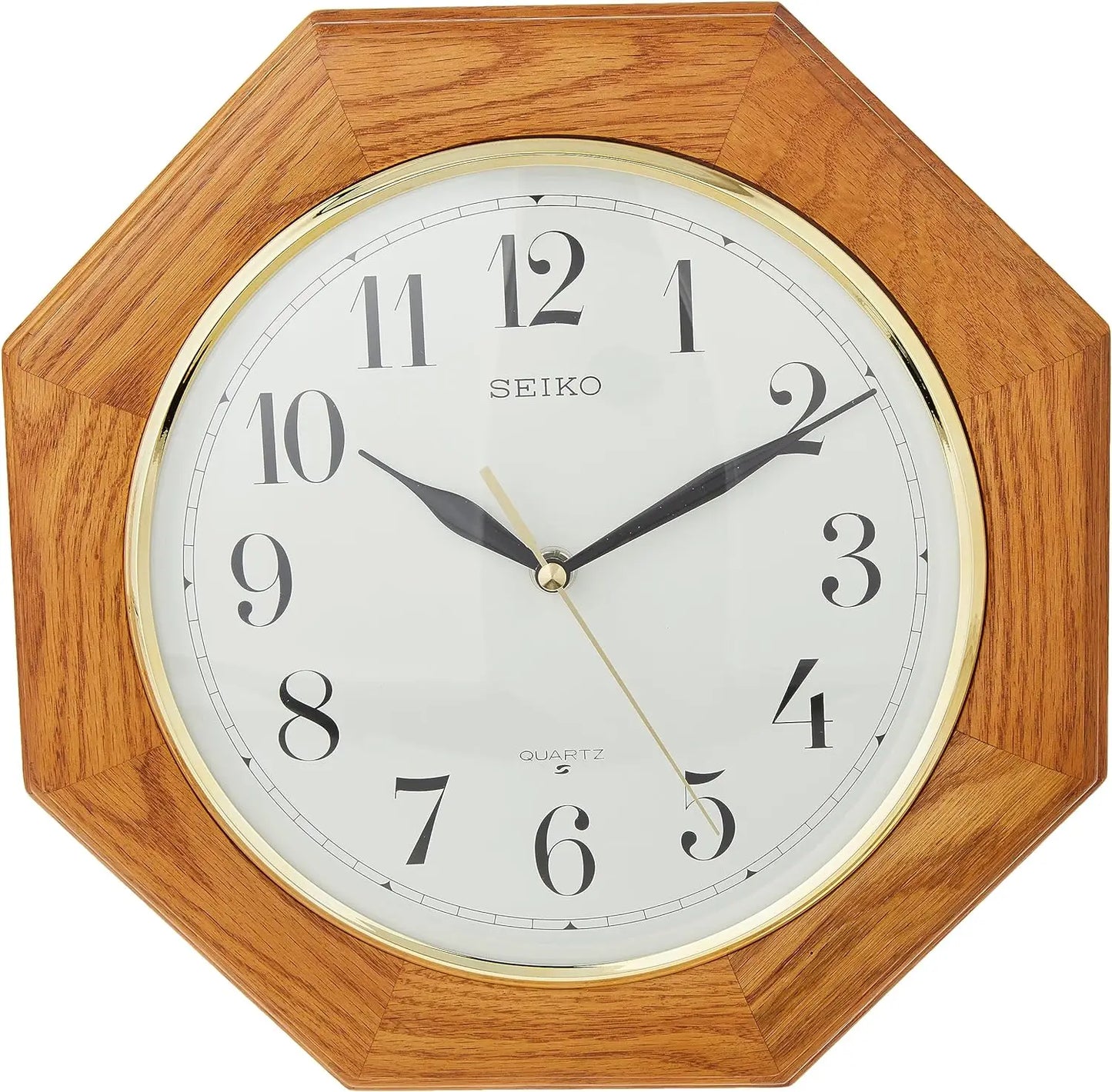 12 Inch Octagonal Solid Oak Wall Clock