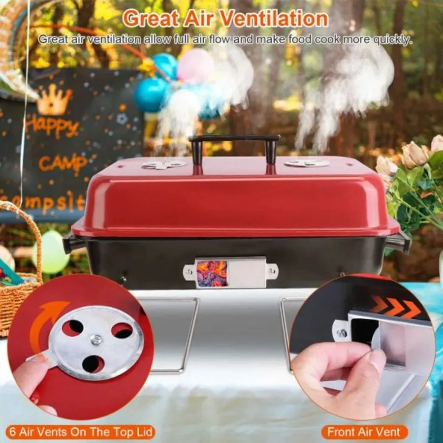 Portable Charcoal BBQ Folding Grill with Cover