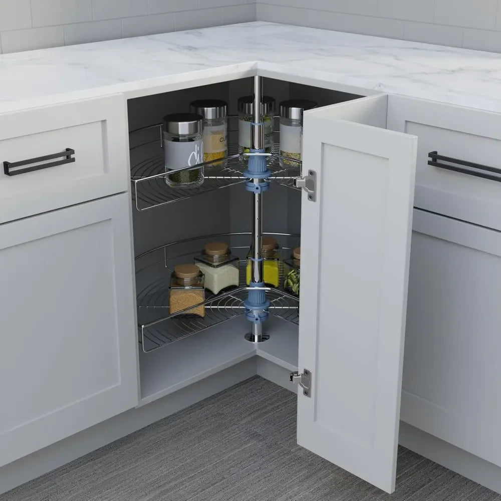 24" Kidney Lazy Susan, 2 Shelves