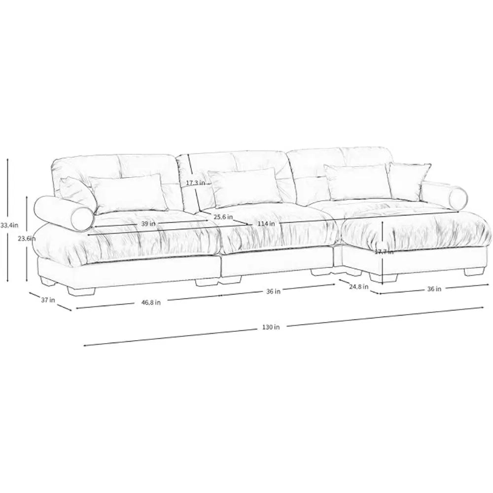3 Seater Modular Sectional Large L Shaped Couches for Living Room