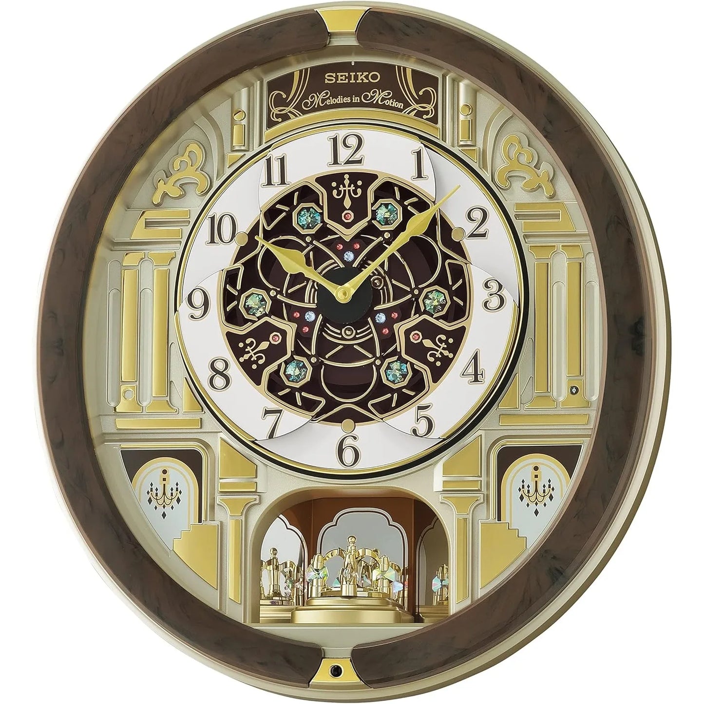 Melodies in Motion Wall Clock Golden Chandelier