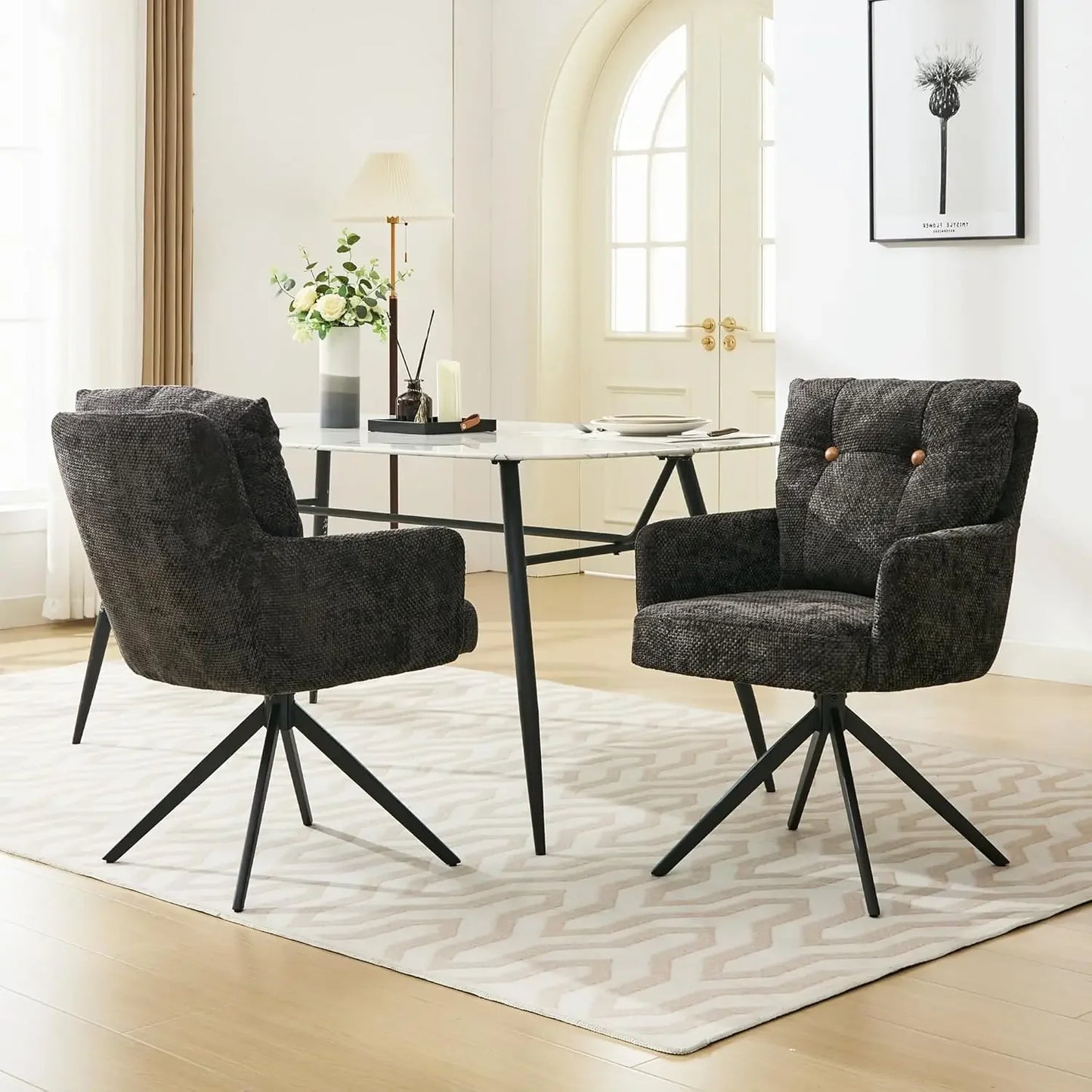 Swivel Dining Chairs Set of 2
