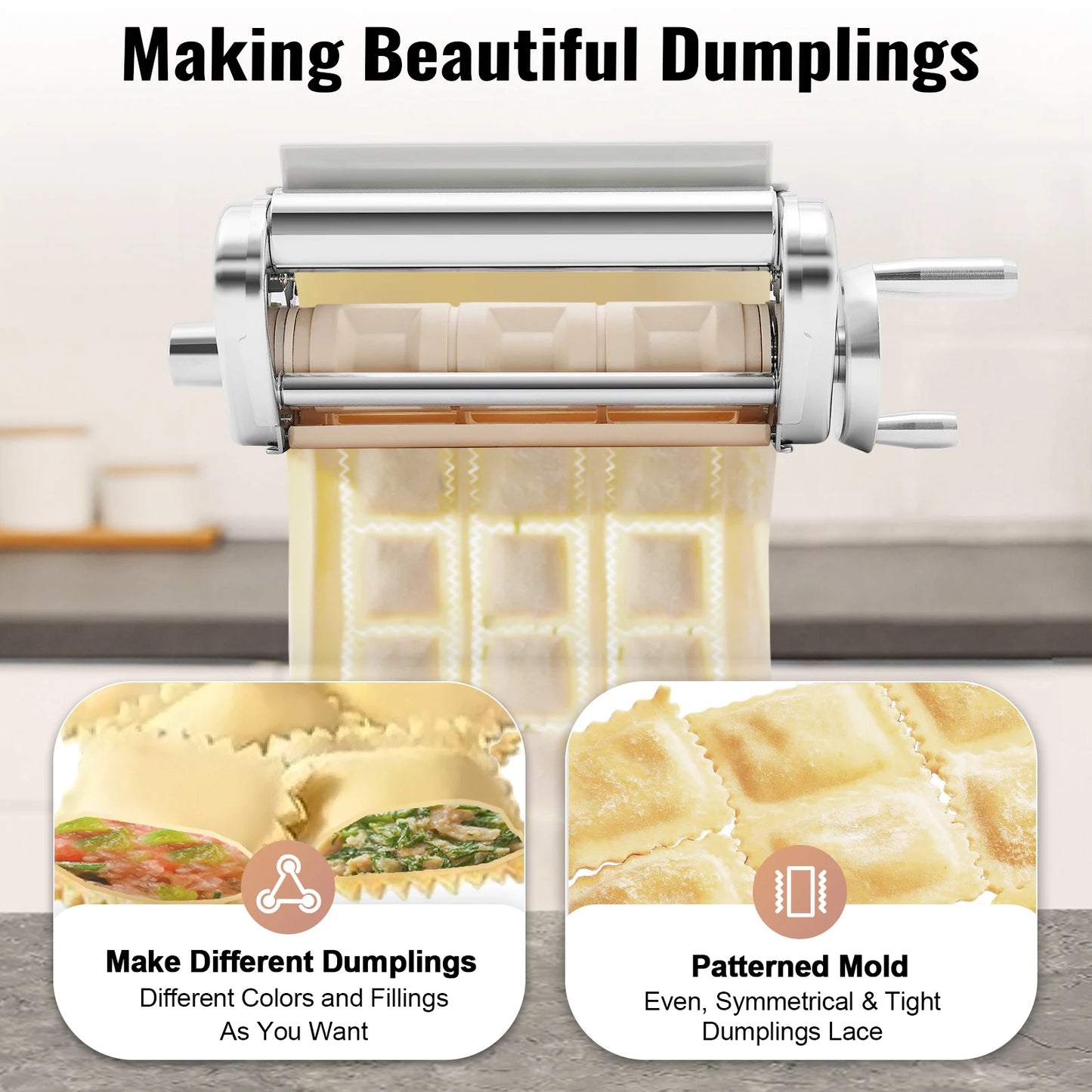 Fresh Ravioli Maker Attachment Stainless Steel Tool for Kitchen Stand Mixer
