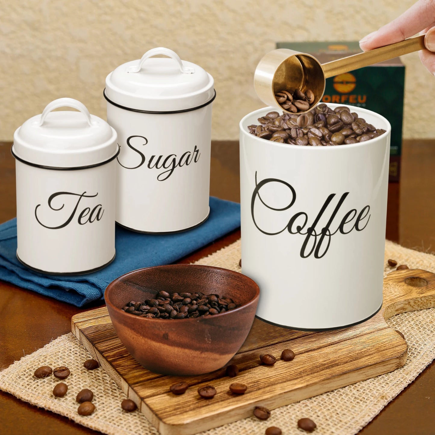 3pcs Canister Set for Kitchen Counter