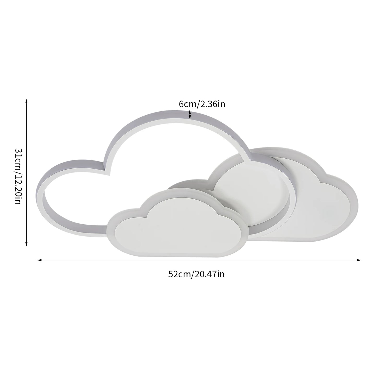 Cloud LED Ceiling Lamp 22" Modern Minimalist Lighting