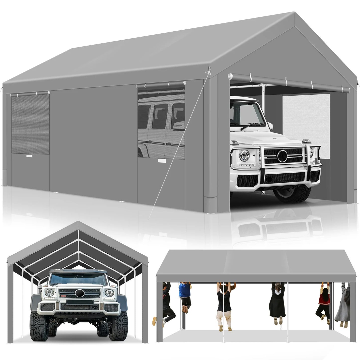 10x20 Heavy Duty Carport Canopy, with Removable Sidewalls