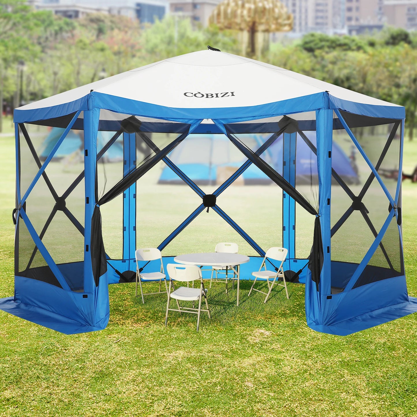 12x12ft Pop up Gazebo Screen House Tent with Mosquito Netting