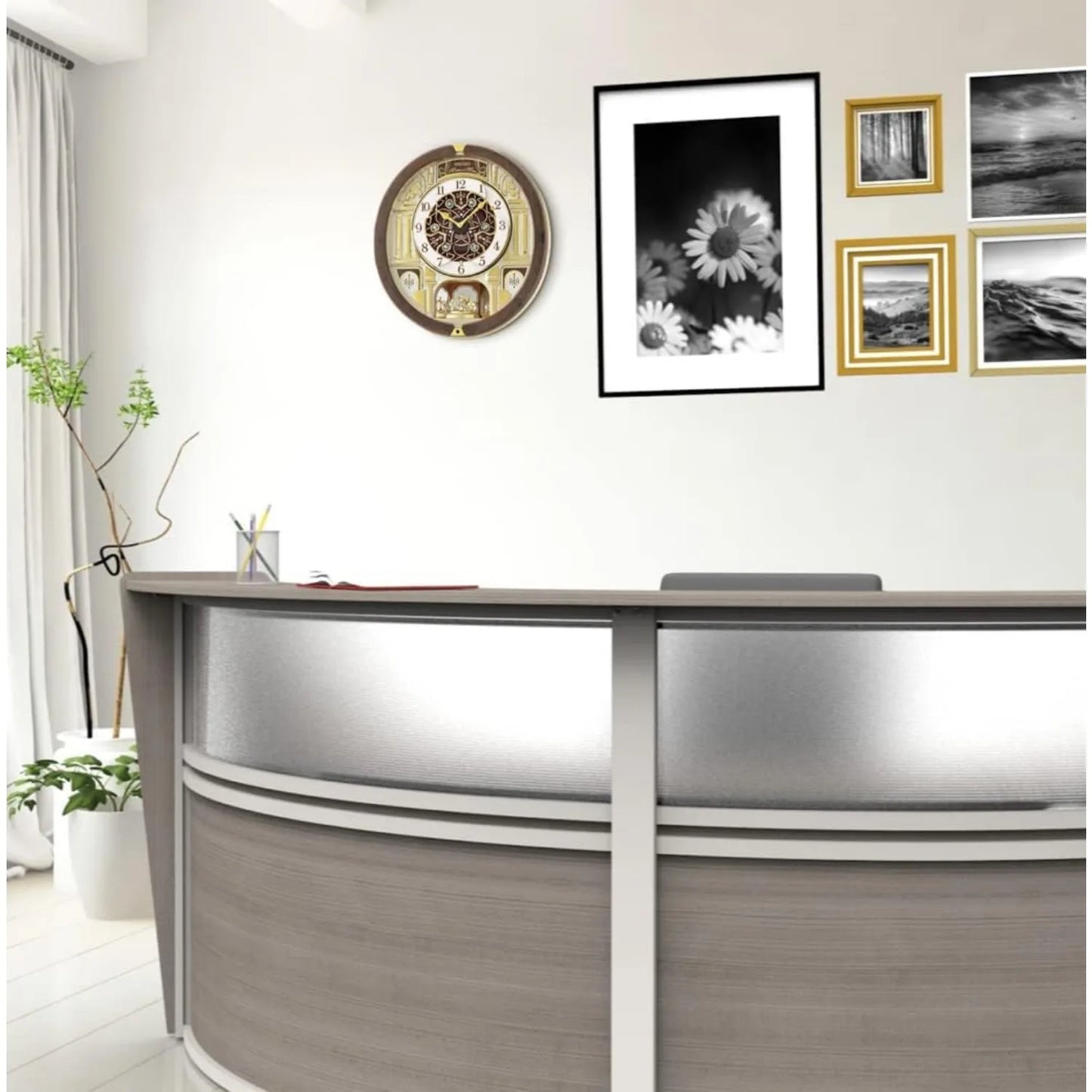 Melodies in Motion Wall Clock Golden Chandelier