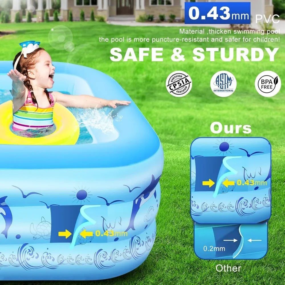 Upgraded Family Inflatable Swimming Pool
