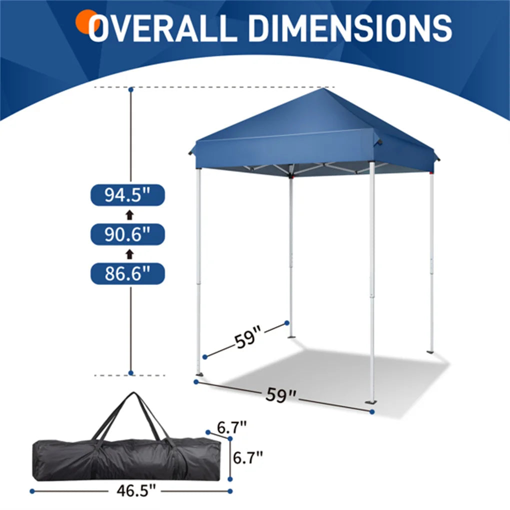 5x5ft Patio Easy Pop Up Gazebo Canopy with Carry Bag
