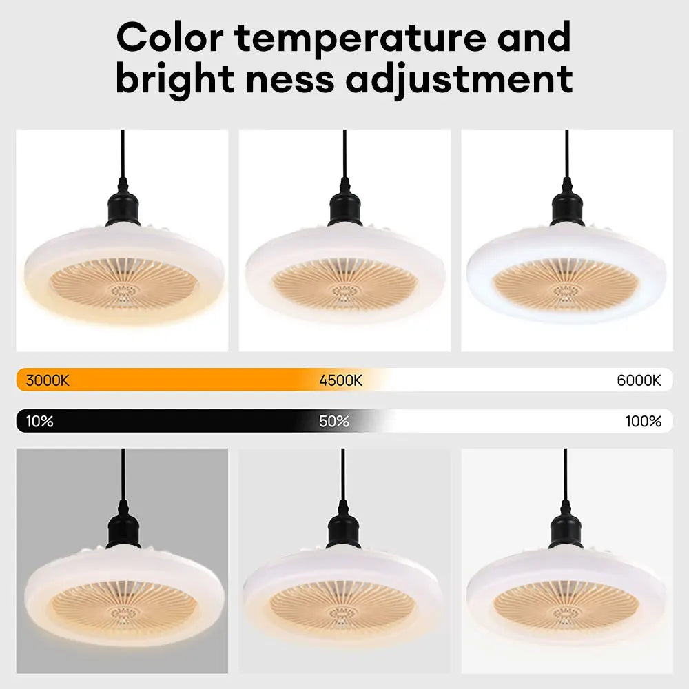 E27 Light Holder Ceiling Fan Lights LED Fan Light Universal with Remote Control