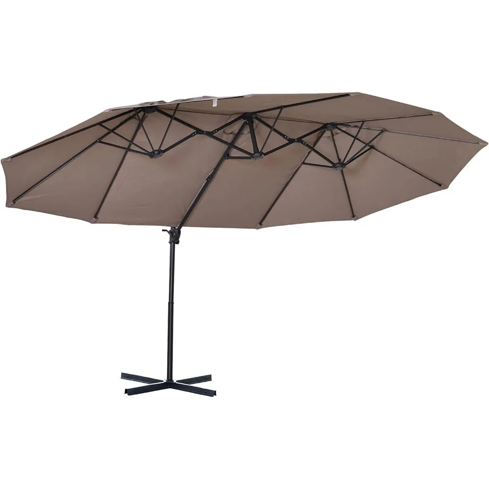 Patio Umbrella Double-Sided Outdoor with Crank