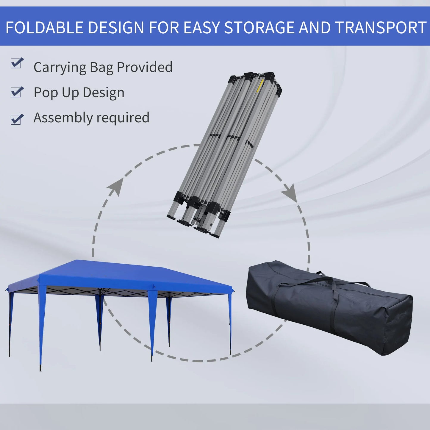 10' X 20' Ez Pop-Up Canopy, Party Event Tent W/ Carrying Bag