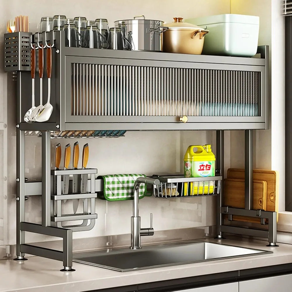 Over the Sink Dish Drainer Drying Rack 3 Tier