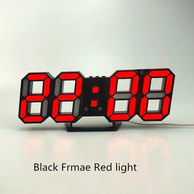 3D LED Wall Clock / Digital Alarm Nightlight