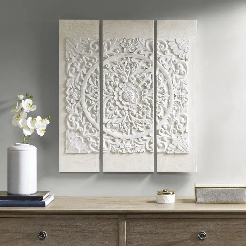 3-piece Dimensional Resin Canvas Wall Art Set