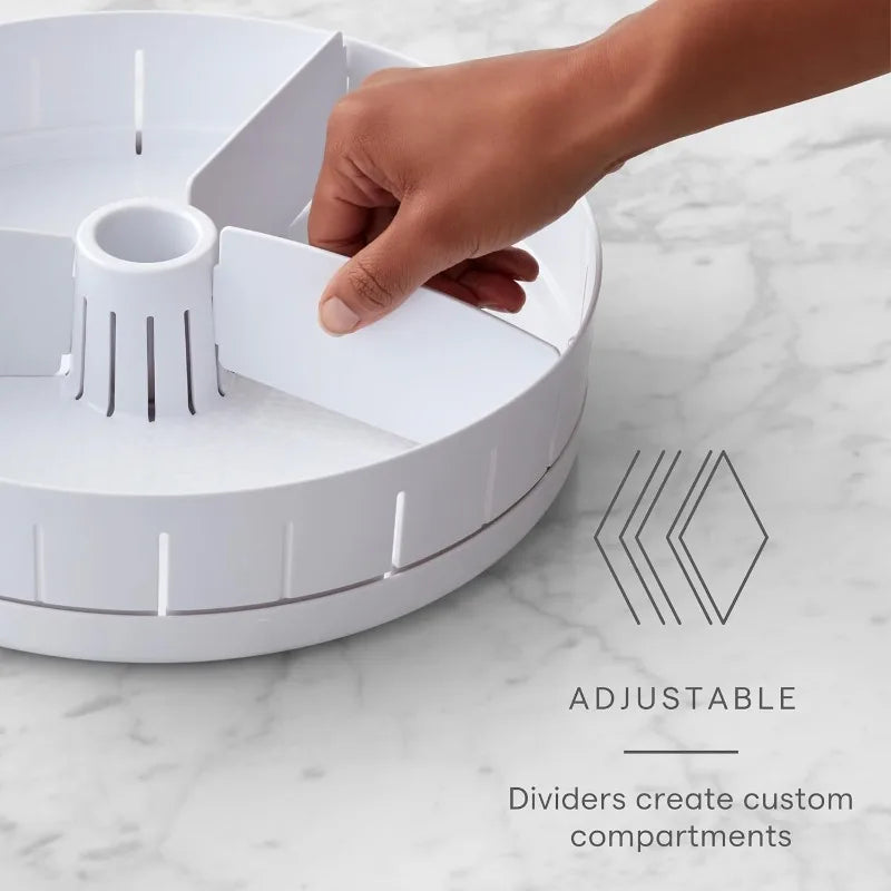 Under Sink Turntable with Adjustable Dividers