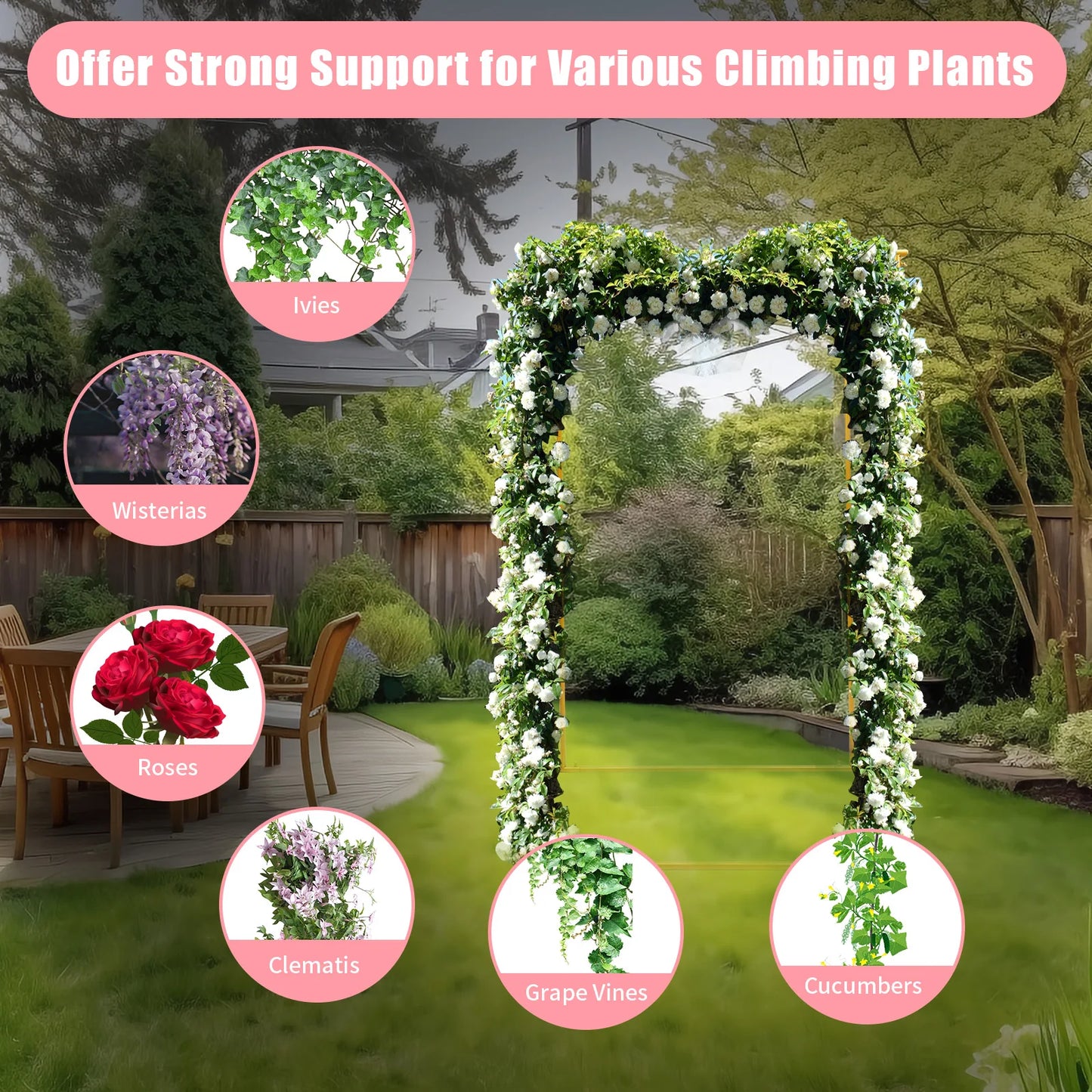 Wedding Arch Golden Metal Display Stand