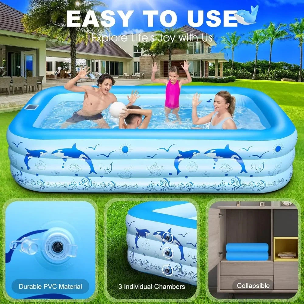 Upgraded Family Inflatable Swimming Pool
