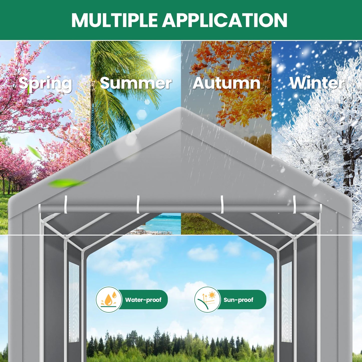 10x20 Heavy Duty Carport Canopy, with Removable Sidewalls