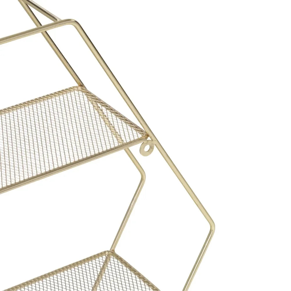 Geometric Accent Wall Shelf, Gold