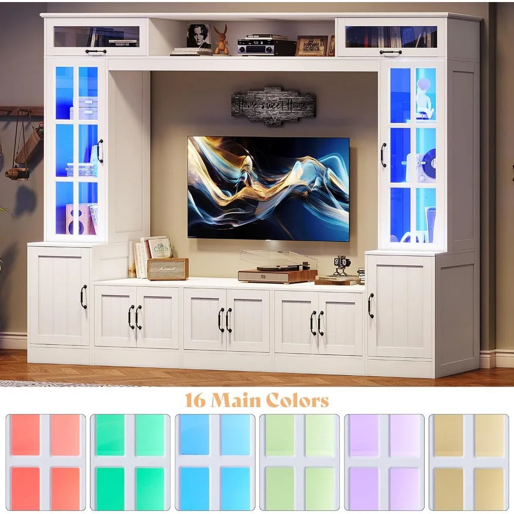 98" Wall Unit TV Stand with Storage for TVs up to 80"