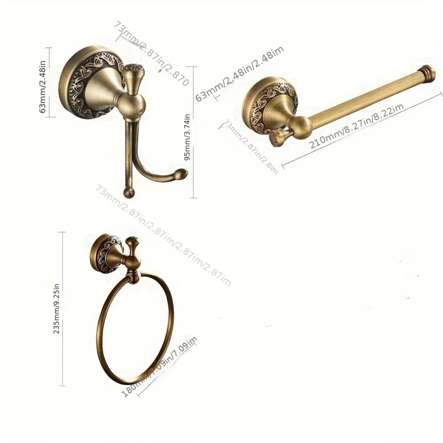 Stylish Retro Round Towel Ring Set