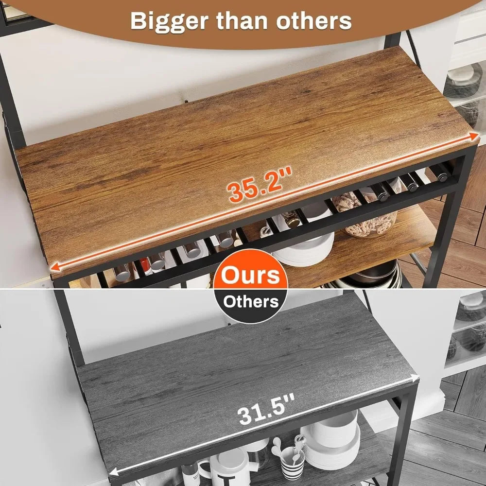Bakers Rack with Power Outlet, 6-Tier