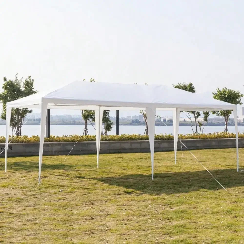 10x 20ft Tent Party PE Gazebo Wedding Canopy, 6 Removable Wall White
