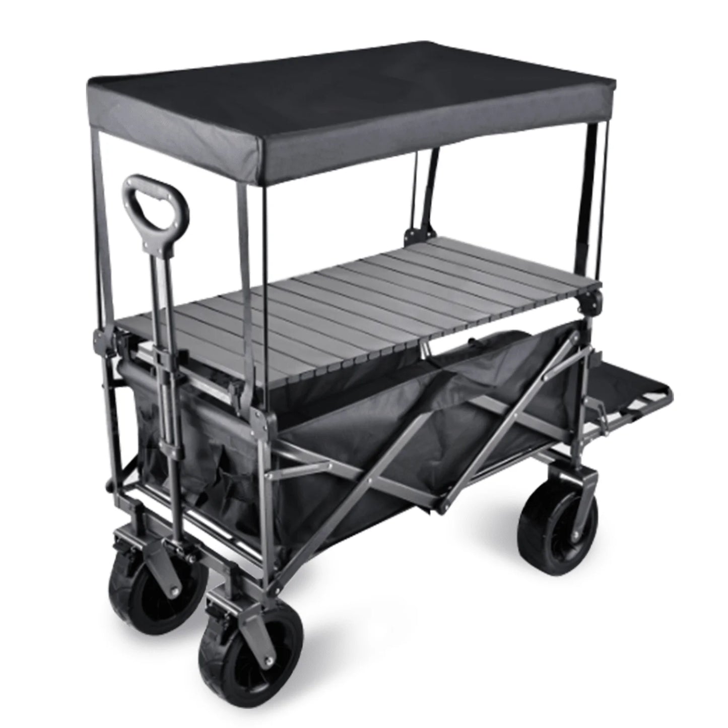 Duty Foldable Wagon Cart with 360° Rotating Wheels for All Terrain