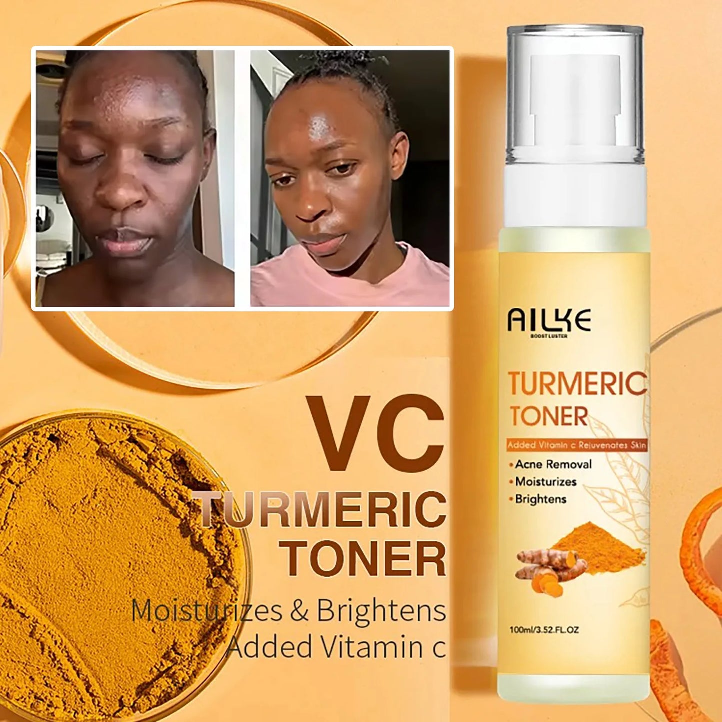 AILKE Turmeric Vitamin C Face & Body Set