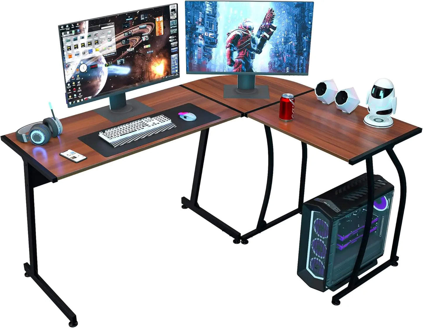 L-Shaped Modern Home PC Table Office Writing Workstation