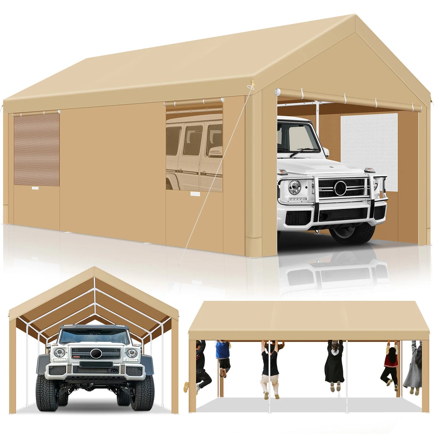 10x20 Heavy Duty Carport Canopy, with Removable Sidewalls