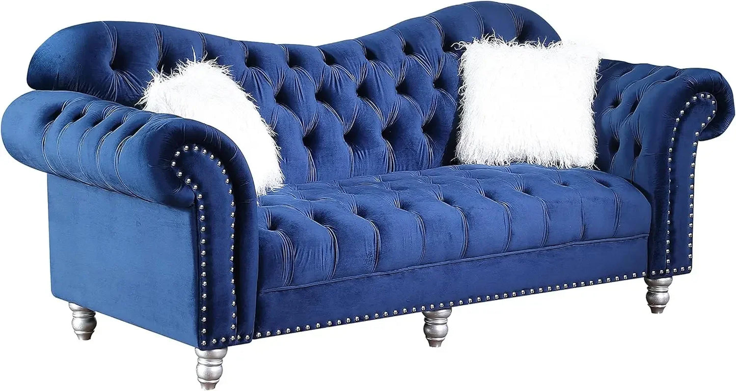 Morden Fort Velvet Chesterfield Loveseat