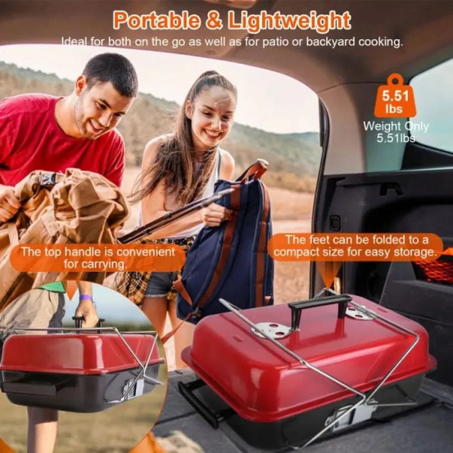 Portable Charcoal BBQ Folding Grill with Cover