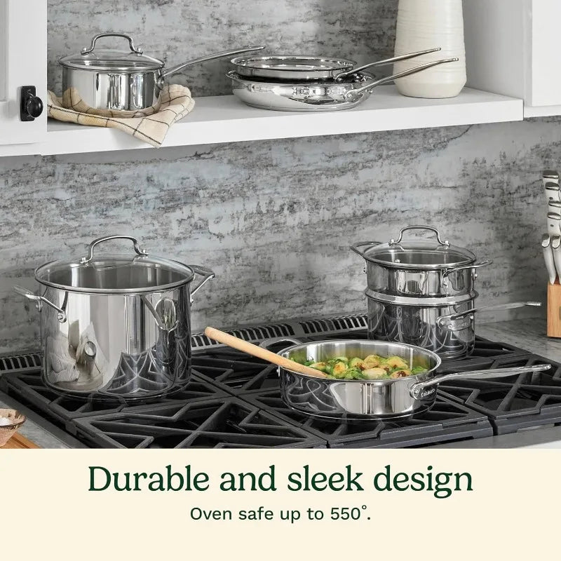 Cuisinart 11-Piece Cookware Set, Chef's Classic Stainless Steel Collection