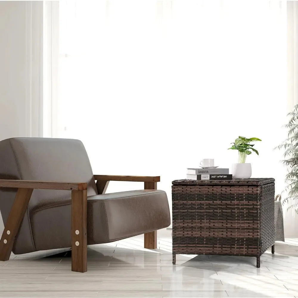 Outdoor Side Table with 27-Gallon Storage Box