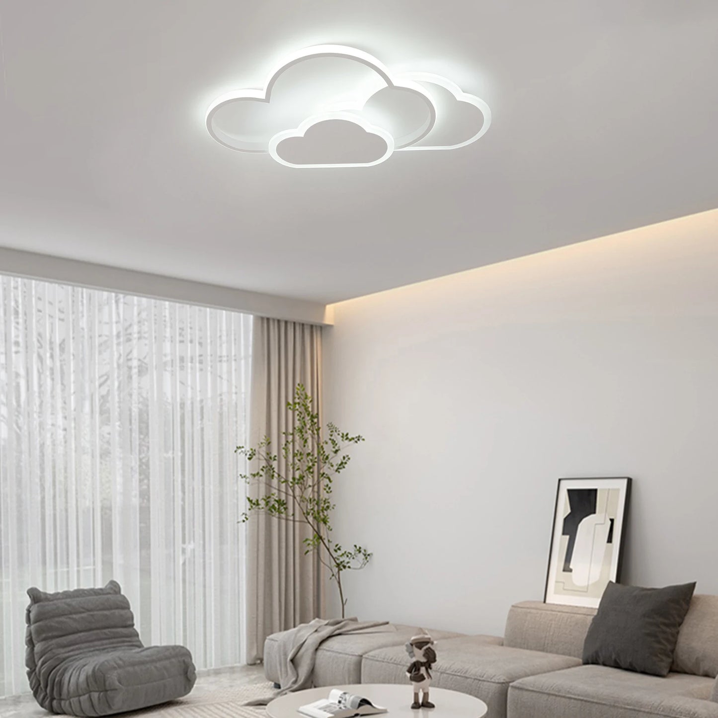 Cloud LED Ceiling Lamp 22" Modern Minimalist Lighting