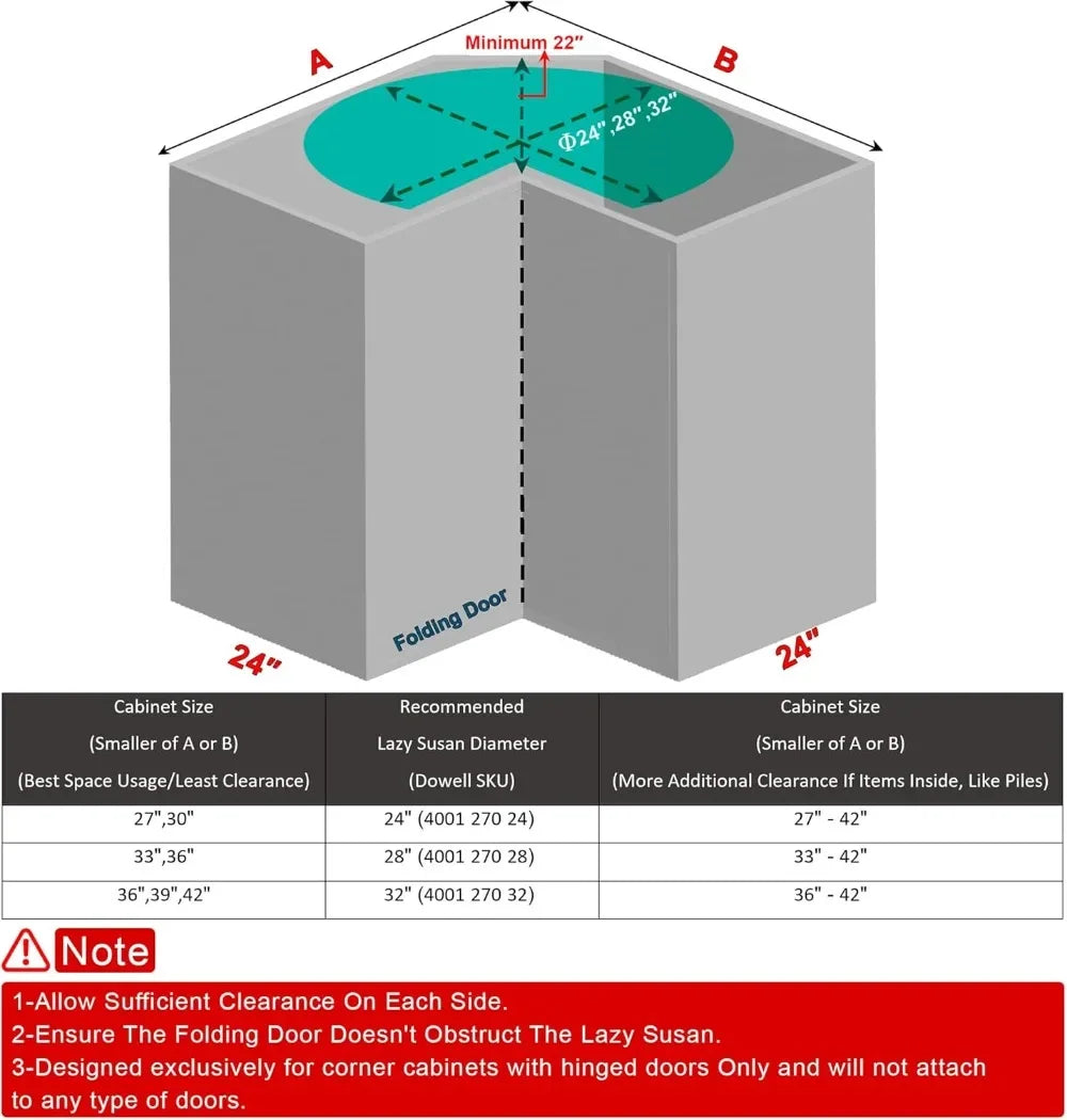 24" Kidney Lazy Susan, 2 Shelves