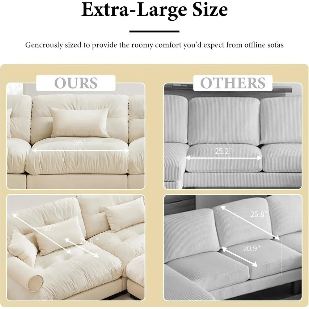 3 Seater Modular Sectional Large L Shaped Couches for Living Room
