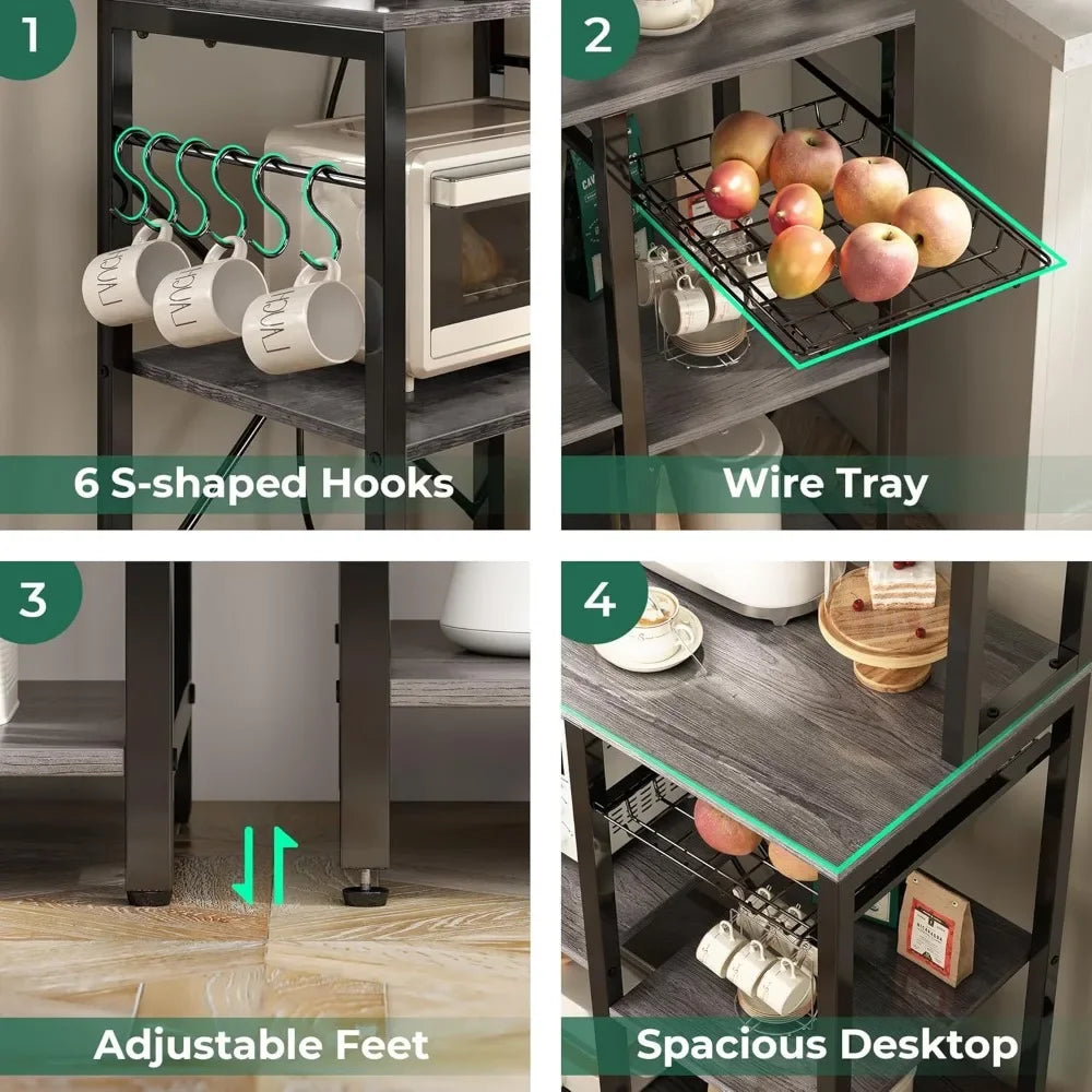 Open Storage Shelves with Power Outlet