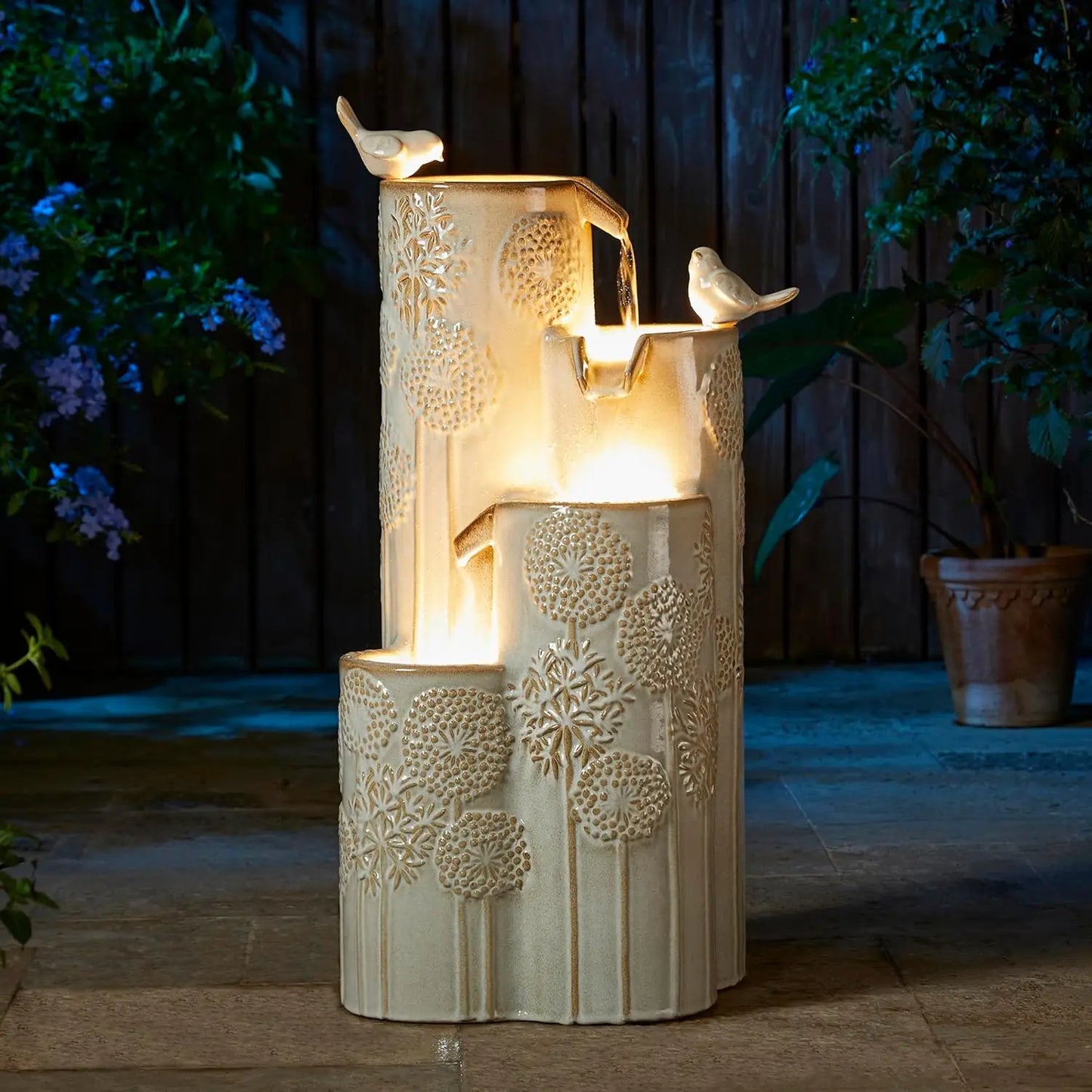 31.25 "H4 Layer Waterfall Fountain with LED Lights and Water Pump