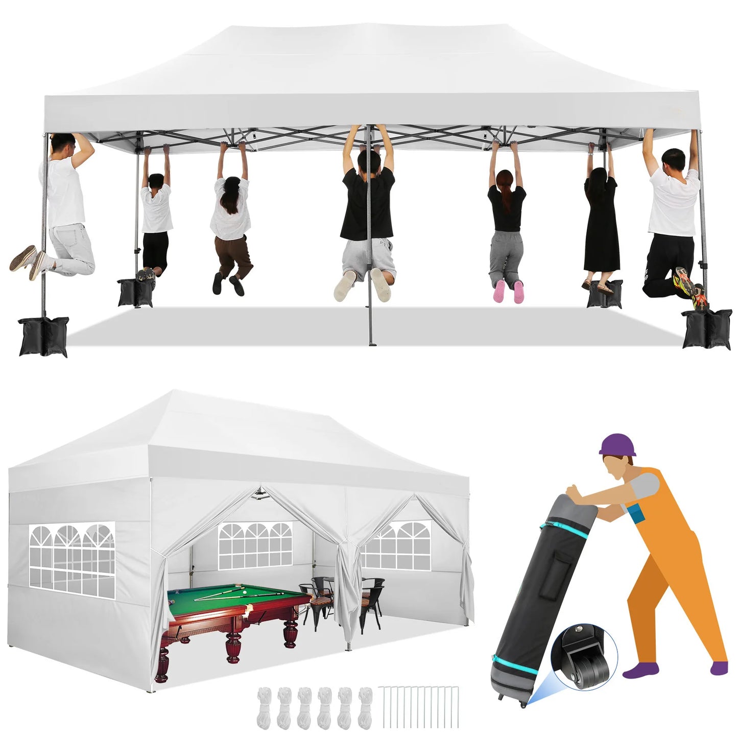 10x20 Heavy Duty Pop up Canopy Tent