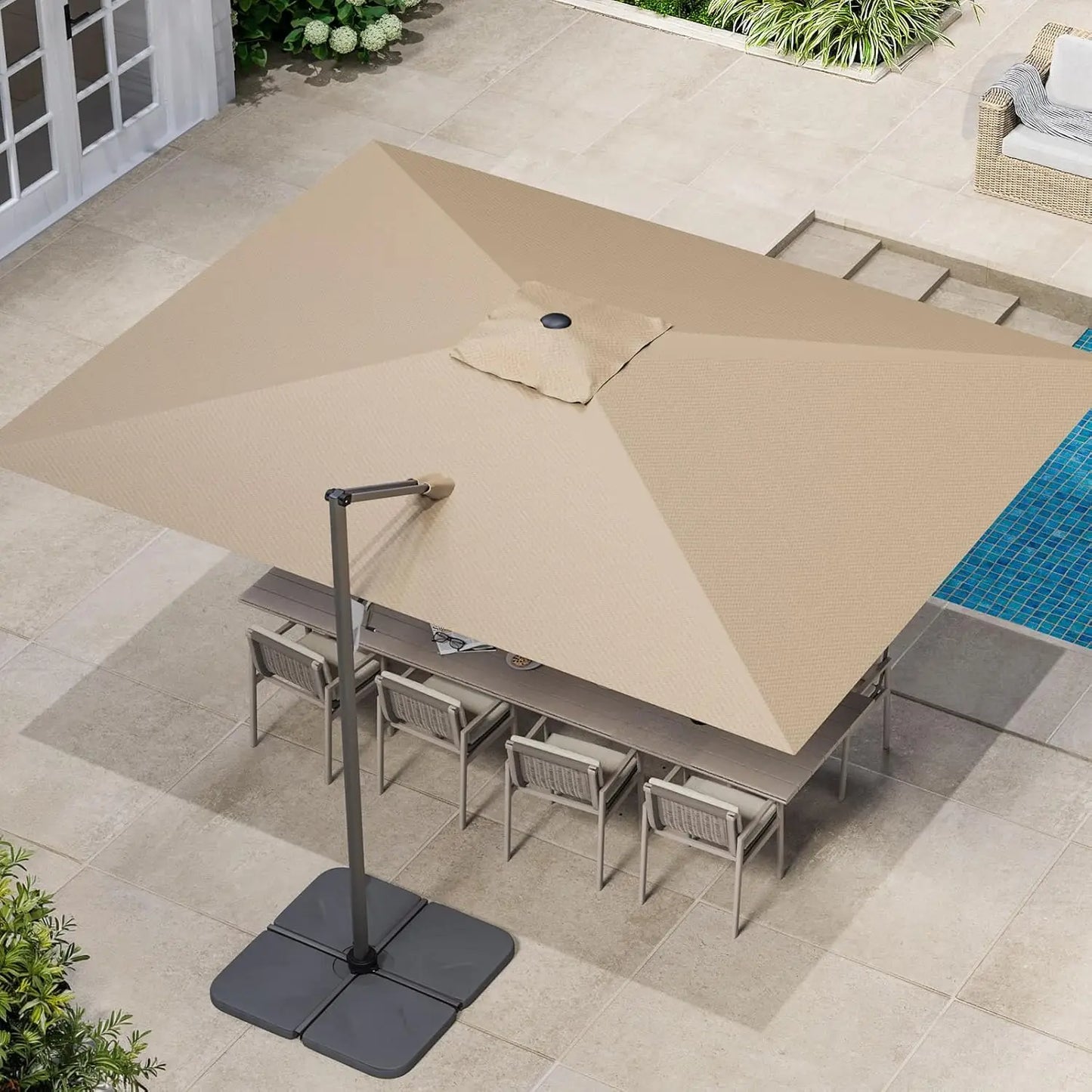 Cantilever Patio Rotation Rectangular Outdoor Umbrella